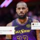 LeBron James sparks social media trolling after failing to convert an easy basket despite multiple rebounds during a Lakers game