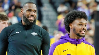 LeBron James shares a touching four-word reaction as Bronny James achieves a career-high performance with the South Bay Lakers