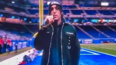 Liangelo Ball performing at Ford Field