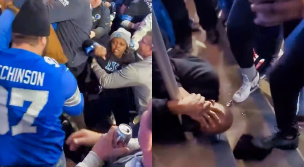 Detroit Lions fans fighting