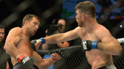 Michael Bisping and Luke Rockhold during their middleweight fight