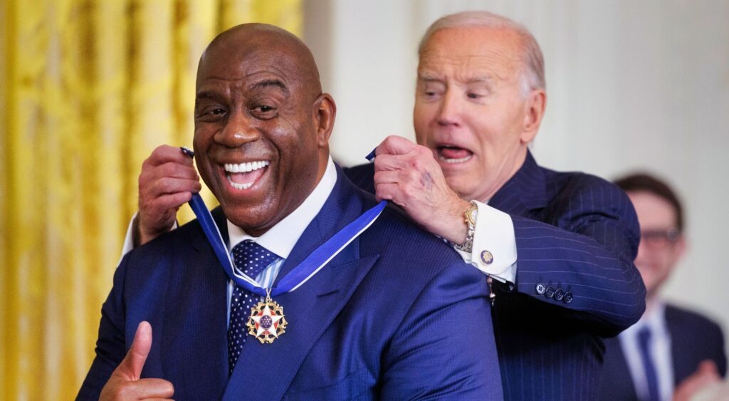 Magic Johnson received Presidential Medal of Freedom award