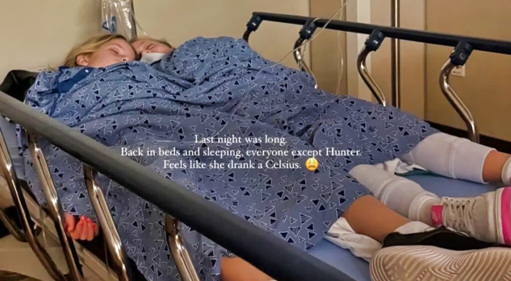 Matthew Stafford's kids in hospital bed