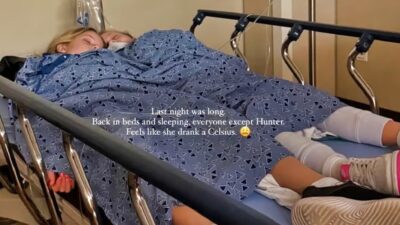 Matthew Stafford's kids in hospital bed