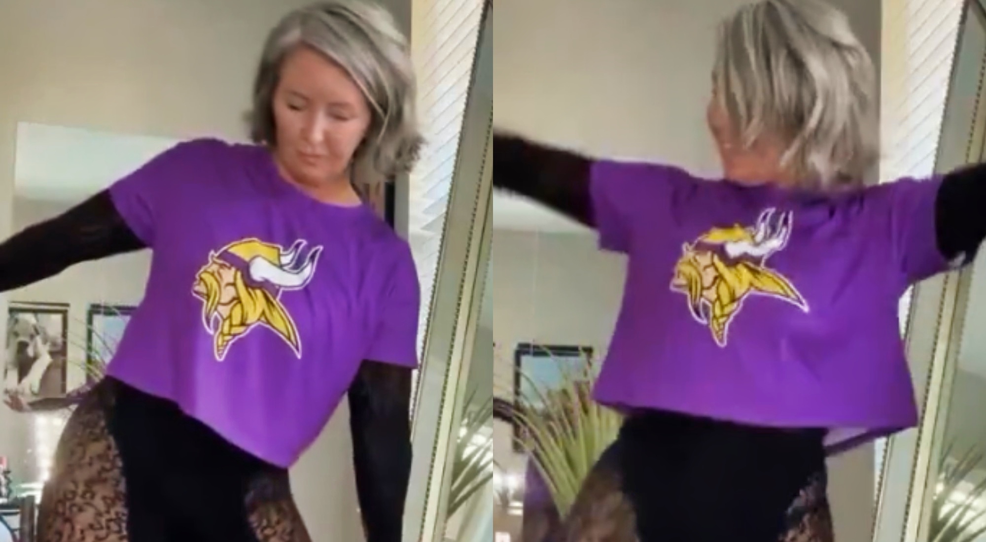 VIDEO "Grandma" Vikings Fan Broke The By Showing Off Her