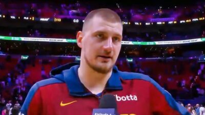 Nuggets star Nikola Jokic humorously reveals why he skips elbow sleeves during games in this entertaining video