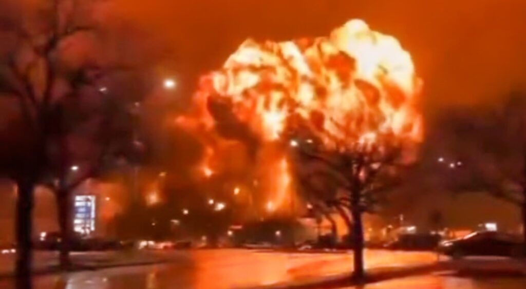 Philadelphia plane crash exploding into a fireball