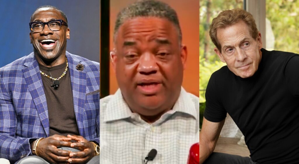 Photos of Shannon Sharpe, Jason Whitlock, and Skip Bayless