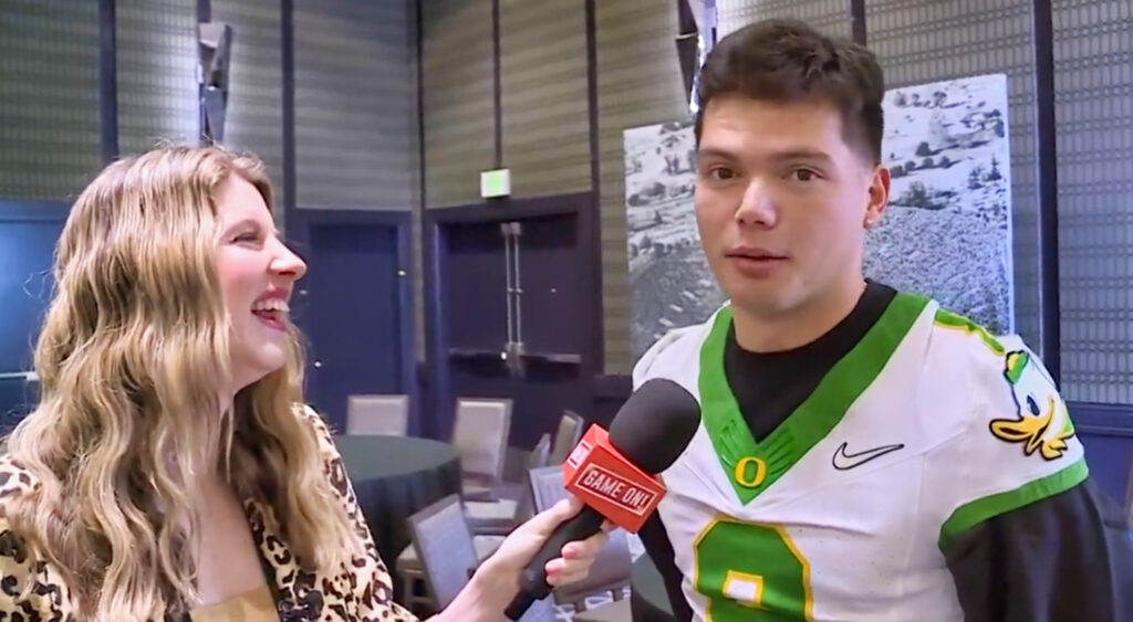 Social Media Is Convinced Oregon Superstar QB Dillon Gabriel Was High Out Of His Mind During Awkward Interview