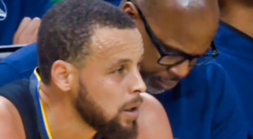 Stephen Curry was spotted in frustration for the Warriors performance