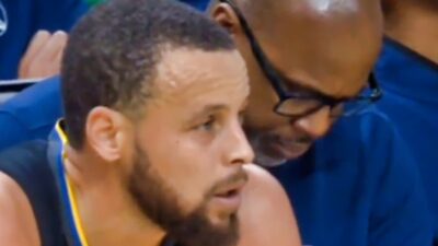 Stephen Curry was spotted in frustration for the Warriors performance