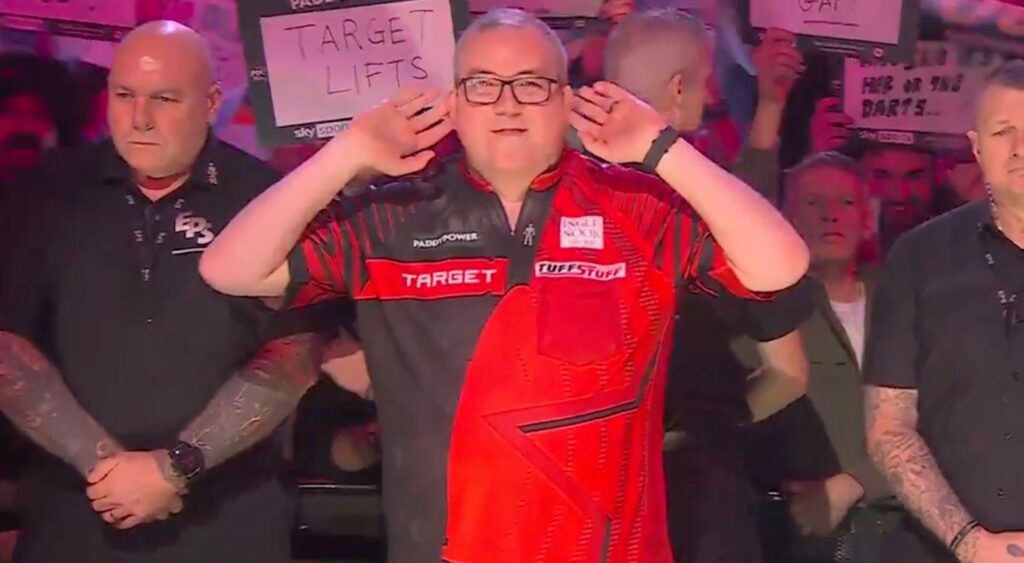 Stephen Bunting walking out during the World Darts Championship.