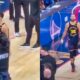 Stephen Curry was spotted walking around the court with visible exasperation