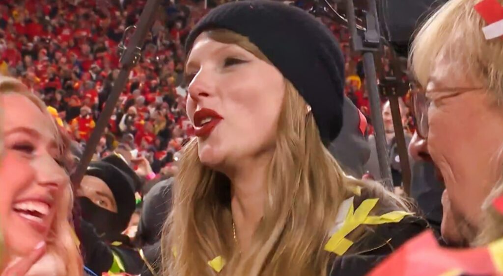 Taylor Swift celebrating Chiefs win