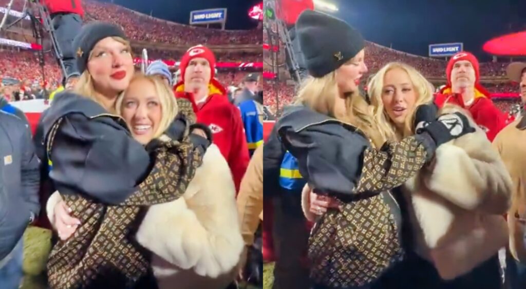 Taylor Swift and Brittany Mahomes hugging