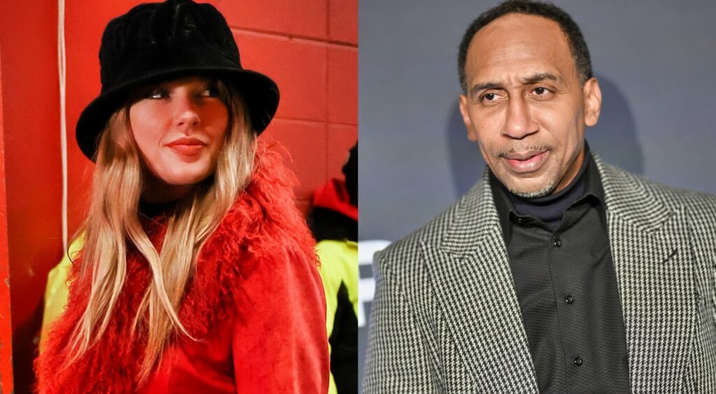 Photos of Taylor Swift and Stephen A Smith smiling