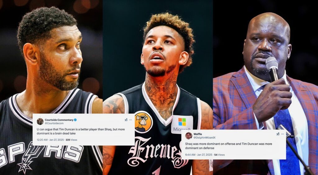 Nick Young ignites a social media storm by claiming Tim Duncan was 'more dominant' than Shaquille O'Neal, with fans reacting strongly