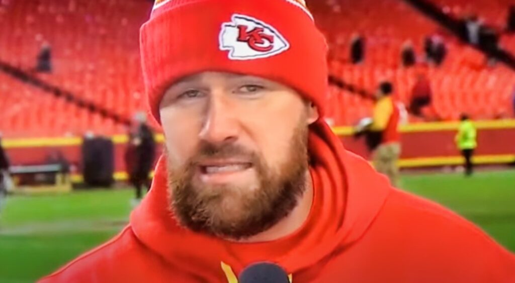 Travis Kelce in Chiefs gear