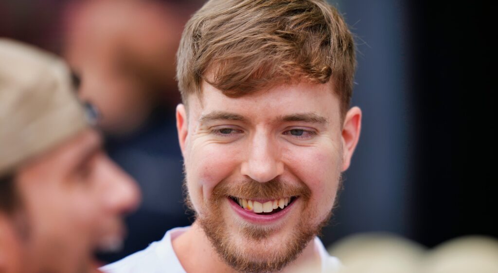 MrBeast attending a soccer game