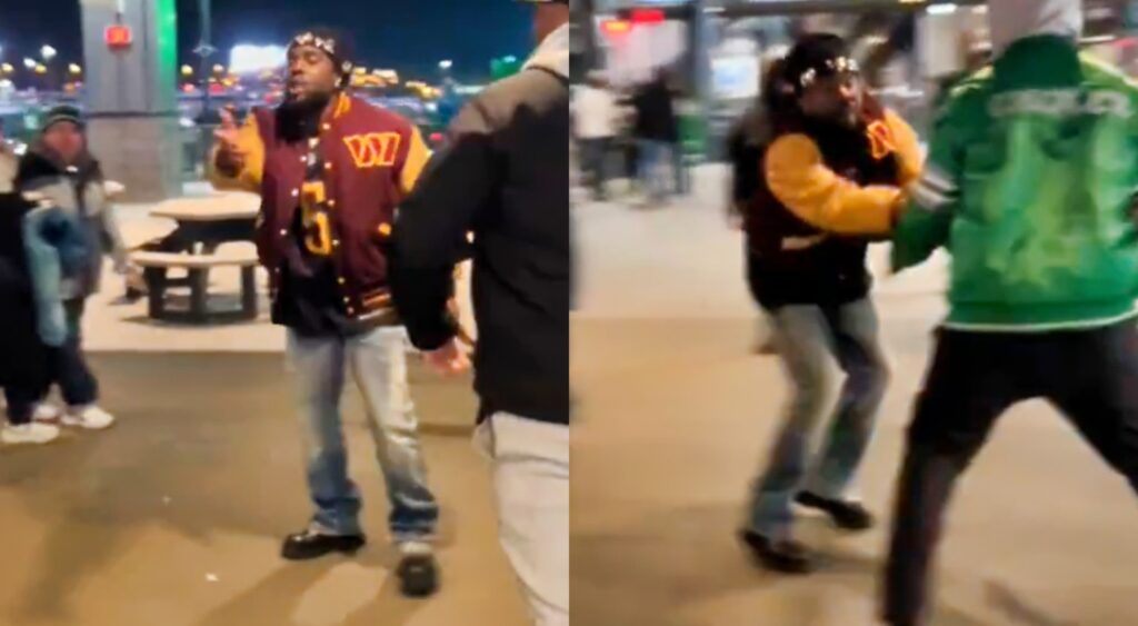 Photos of Wale trying to fight Eagles fans