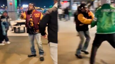 Photos of Wale trying to fight Eagles fans