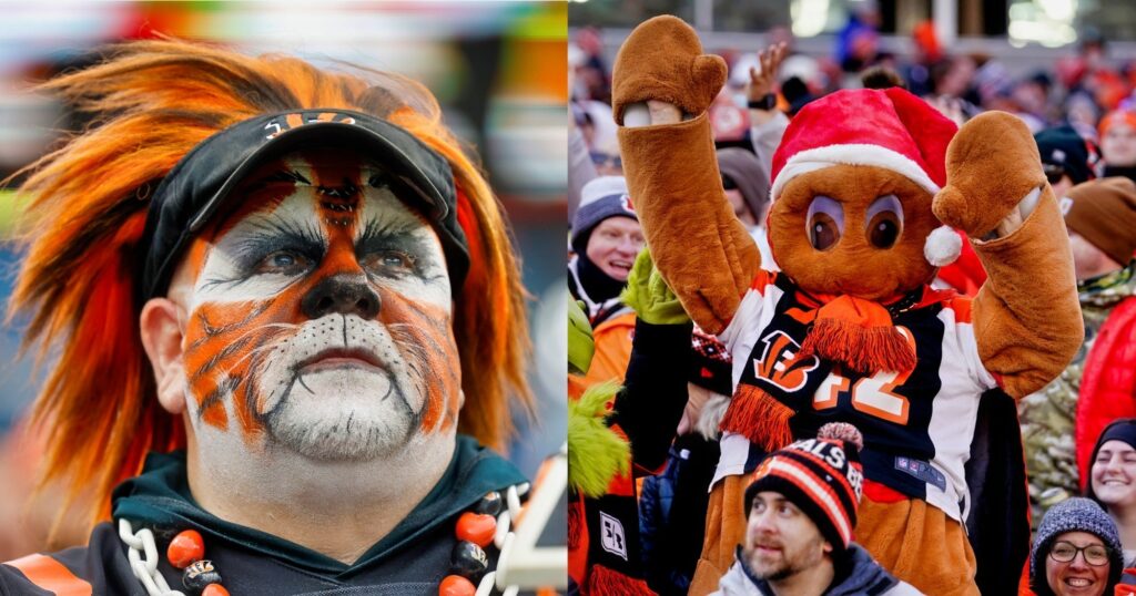 Cincinnati Bengals fans reacting during games.