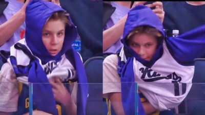 A Warriors fan was spotted switching jersey to the Kings