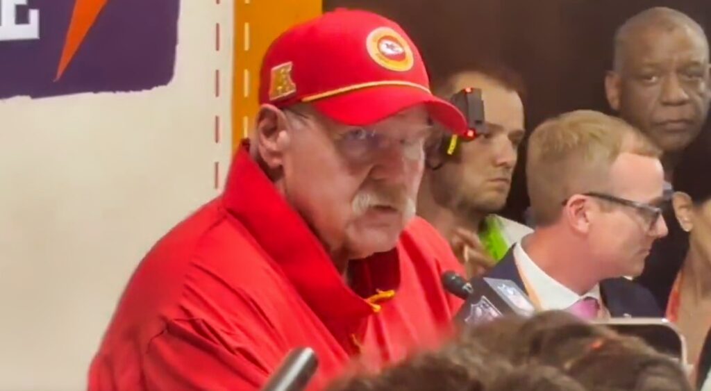 Andy Reid talking to reporters