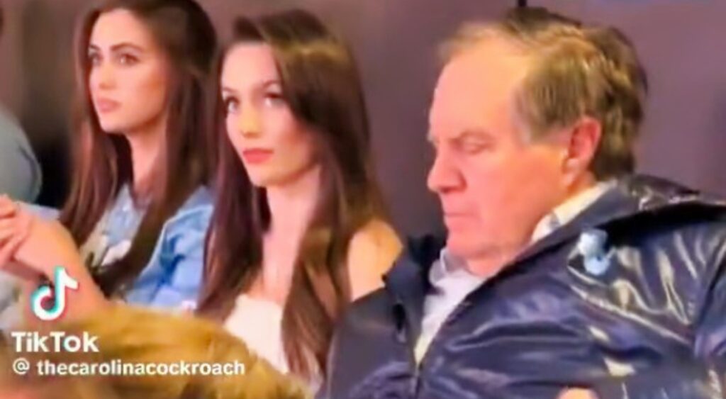 Bill Belichick and Jordon Hudson at UNC game