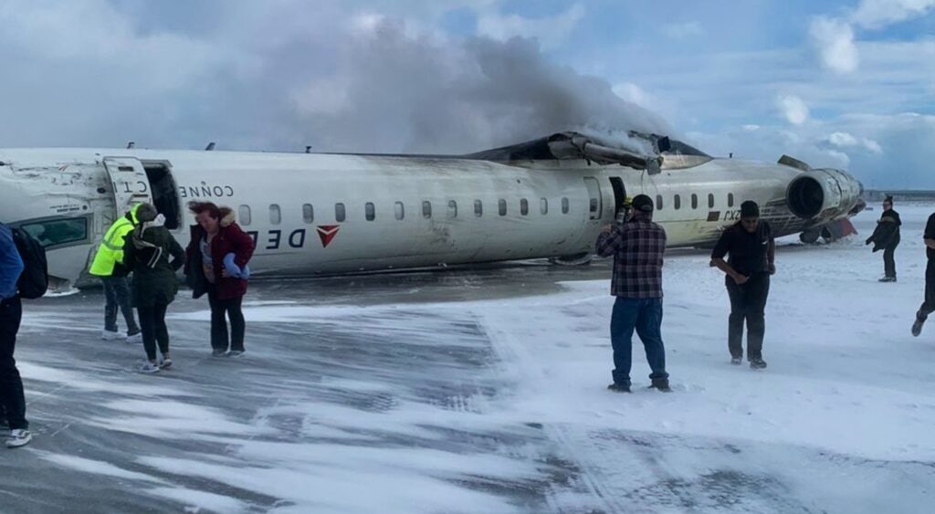 BREAKING Delta Airlines Plane Crashes At Toronto Pearson Airport