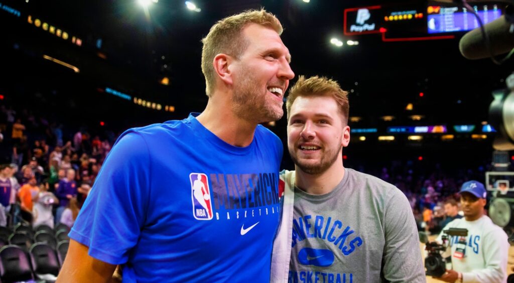 Mavs legend Dirk Nowitzki opens up about supporting Luka Doncic during his Lakers debut, sharing his thoughts on the star’s journey