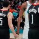 Fred VanVleet was caught humorously attempting to wipe sweat on Jaren Jackson’s hand