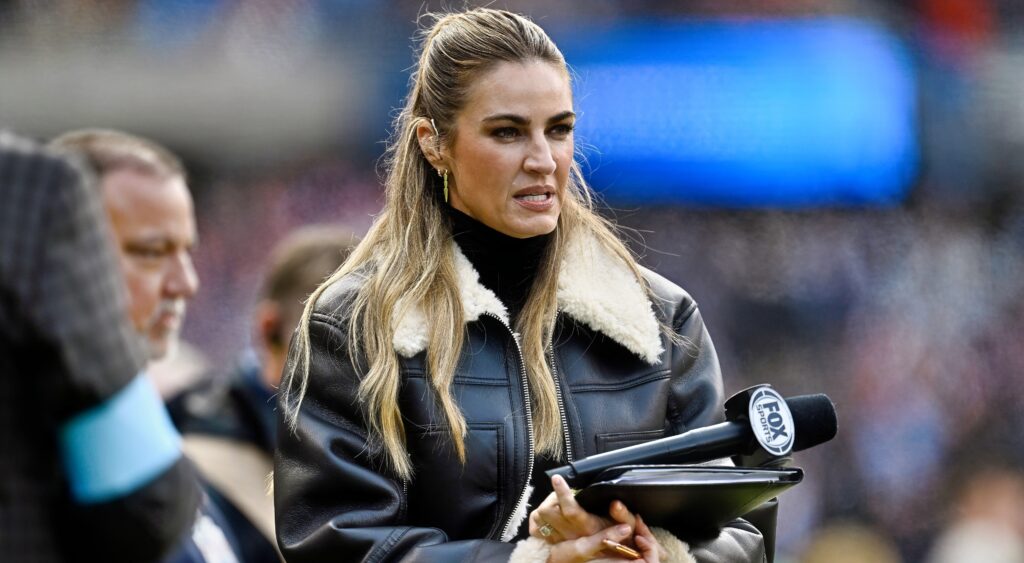 Erin Andrews on the football field