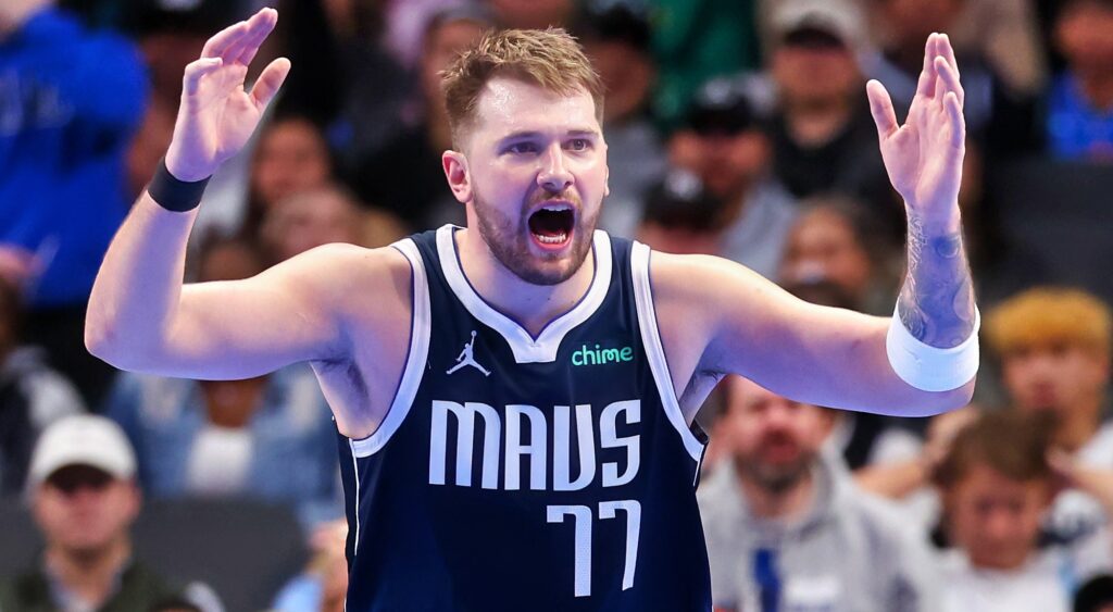 Luka Doncic remonstrating