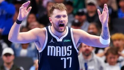 Luka Doncic remonstrating