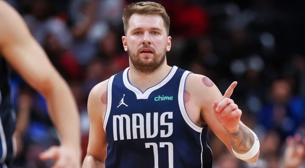 Luka Doncic gesturing