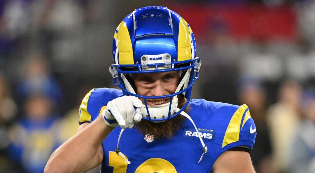 Cooper Kupp of Los Angeles Rams looking on.