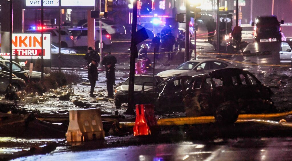 Wreckage from Air Ambulance crash in Philadelphia