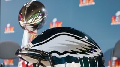 Photo of Philadelphia Eagles helmet for article on Brandon Graham