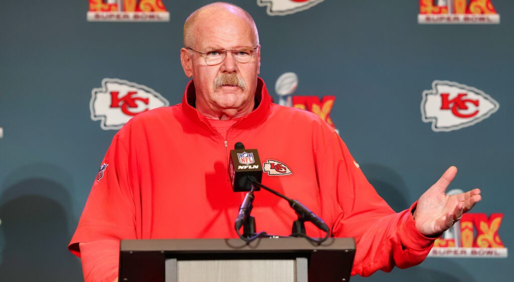 Andy Reid speaking to reporters