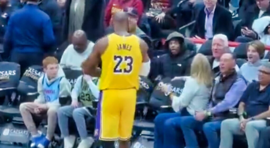 LeBron James was seen interacting with a fan to ensure that they were fully present for his performance