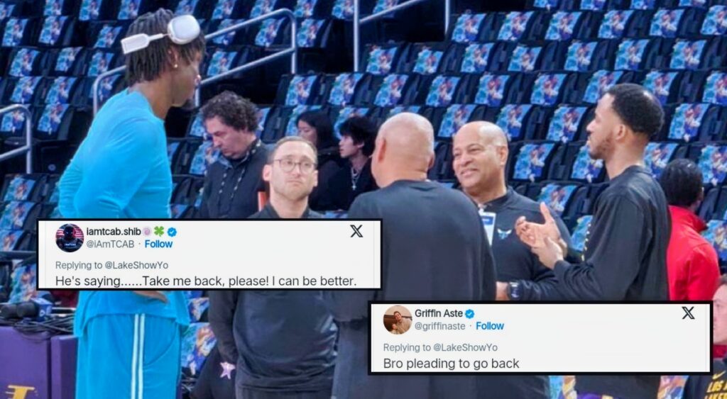 Mark Williams was spotted chatting the Lakers staff