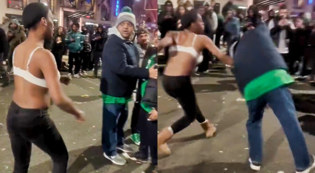 Philadelphia Eagles fans fighting in the streets