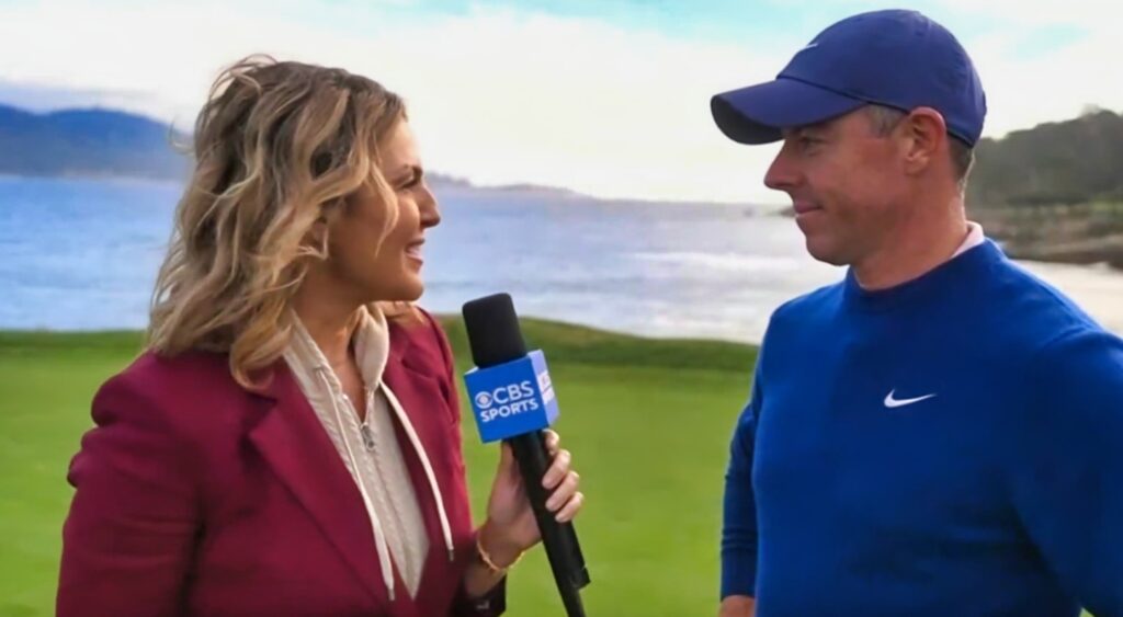 Rory McIlroy And Amanda Balionis during interview