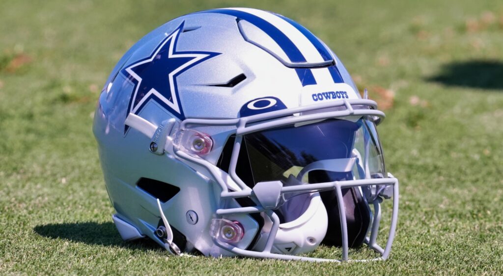 Dallas Cowboys helmet shown. Zack Martin is retiring.