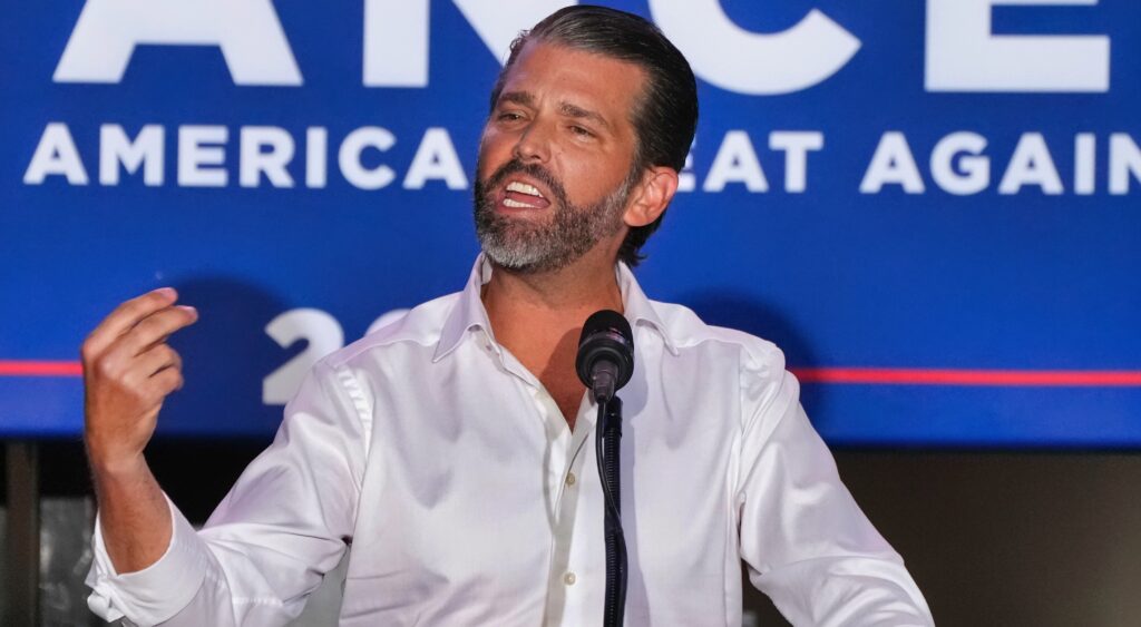 Donald Trump Jr. during rally