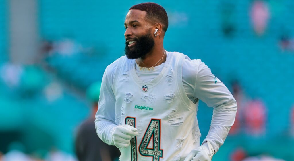 Odell Beckham Jr. in Dolphins practice jersey