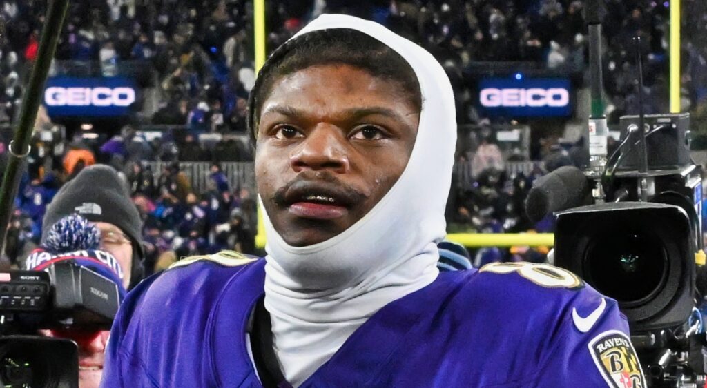 Lamar Jackson after a game.