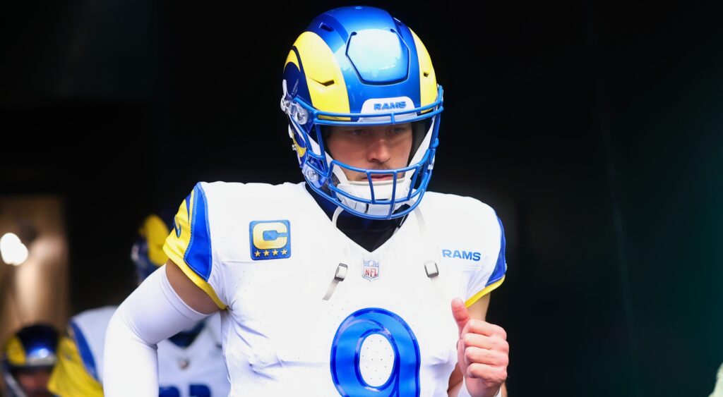 Matthew Stafford exiting tunnel