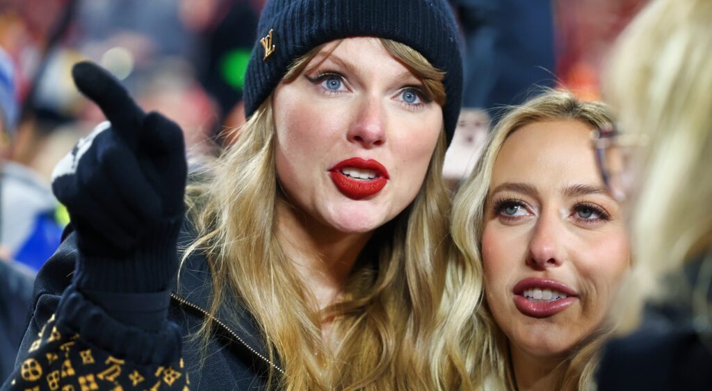 Taylor Swift and Brittany Mahomes on field